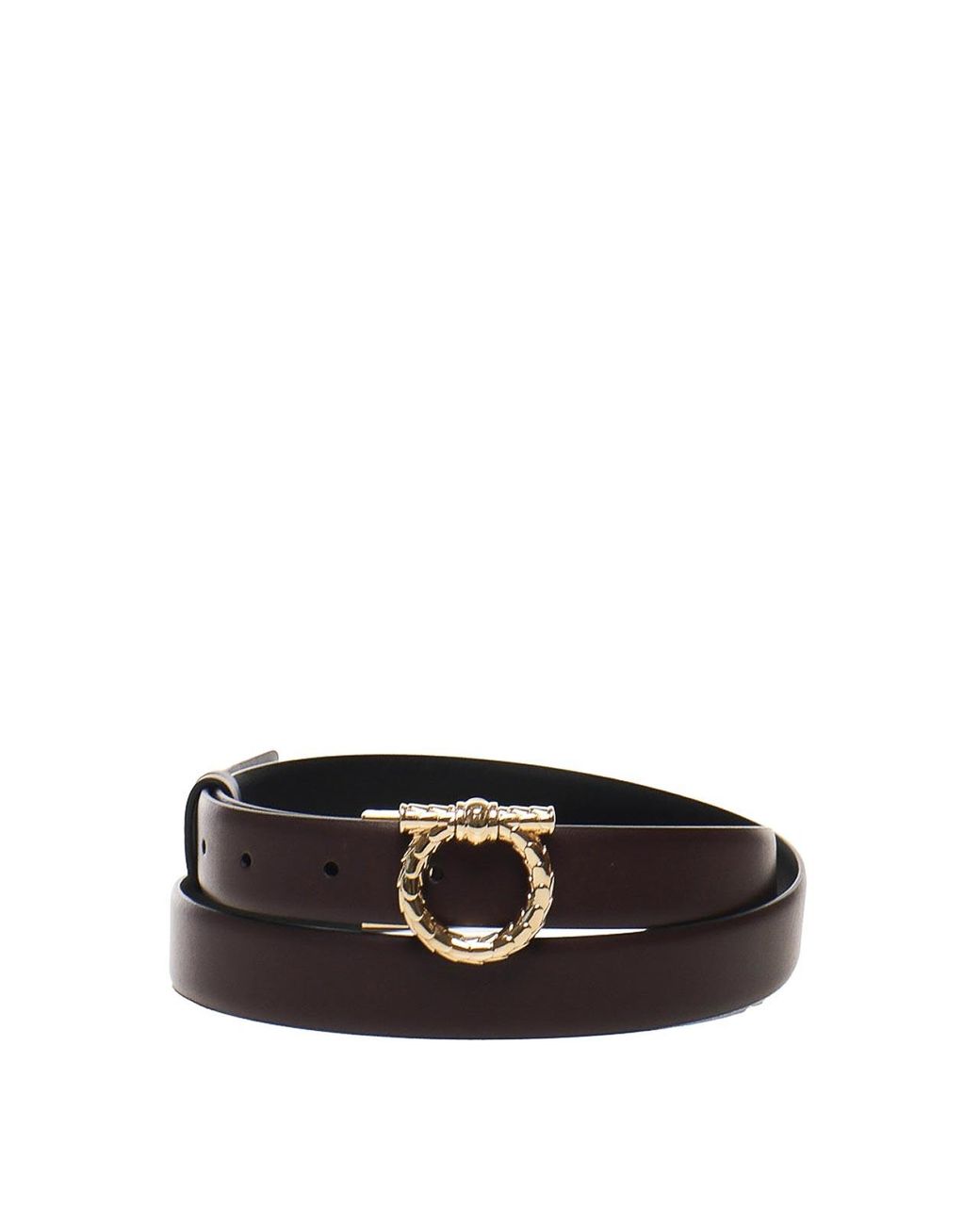 Ferragamo Black Leather Gancini Belt