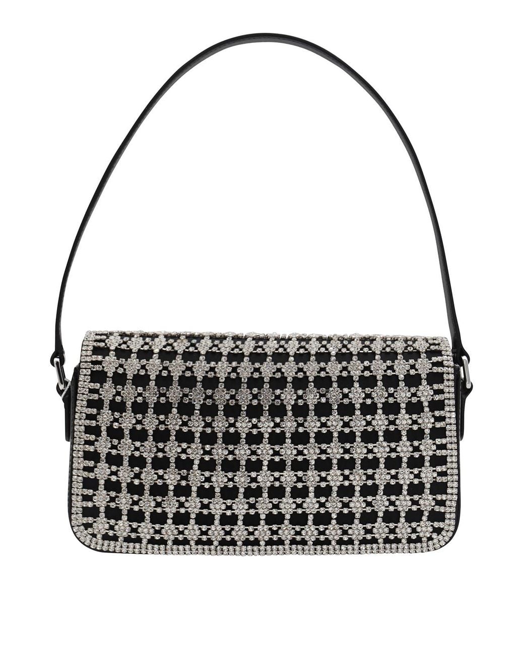 Self-Portrait Black Bow-Embellished Leather Top Handle Bag