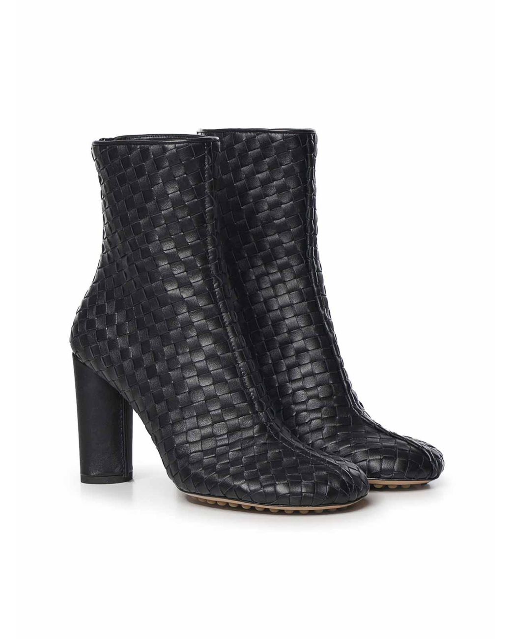Bottega Veneta Black Cherry Nappa Leather Ankle Boots