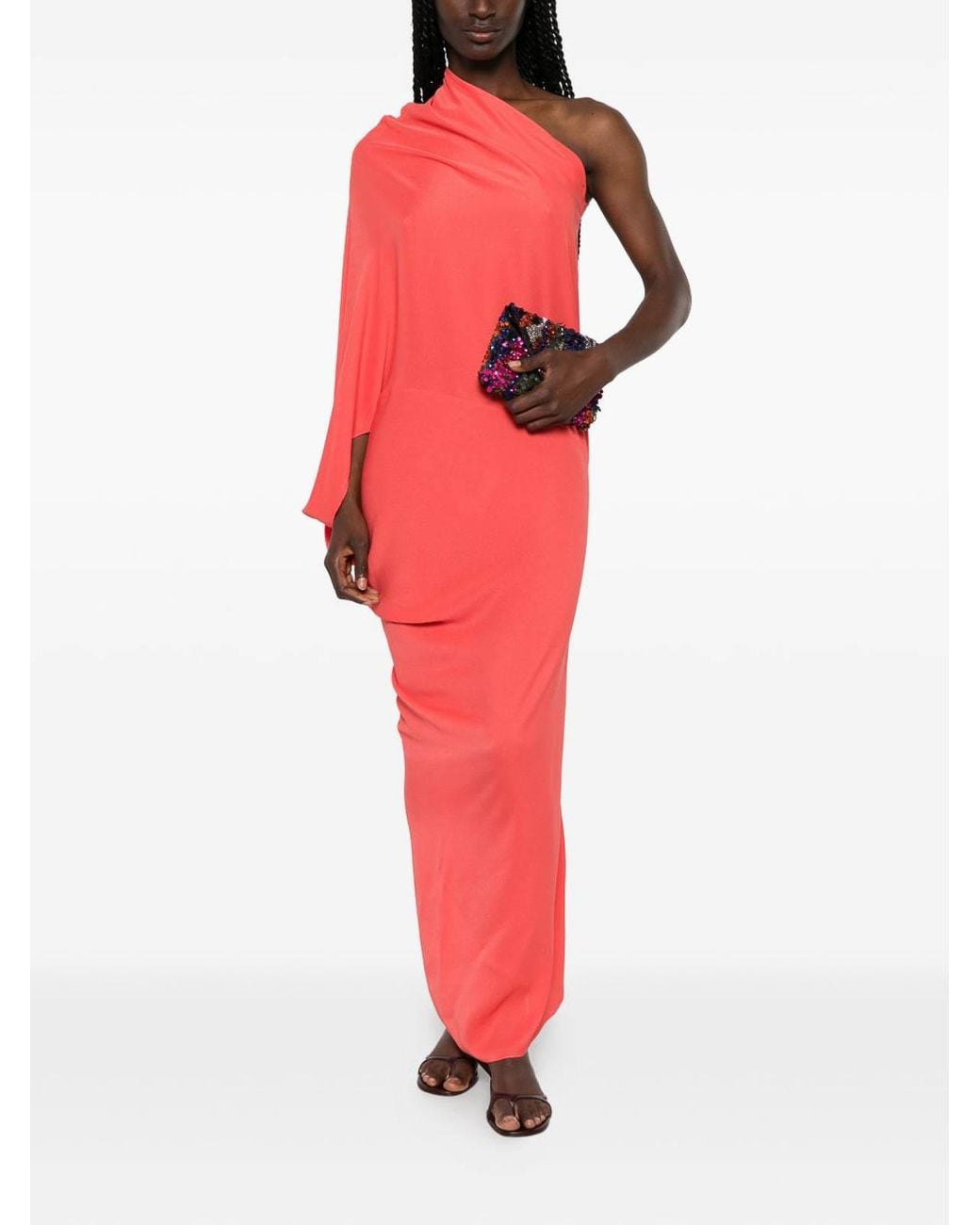 Cortana Red Delore Silk Long Dress
