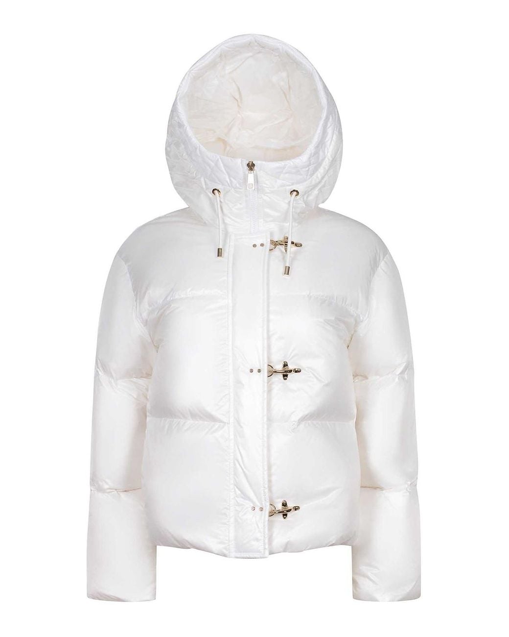 Fay White Down Jacket Made Of Nylon