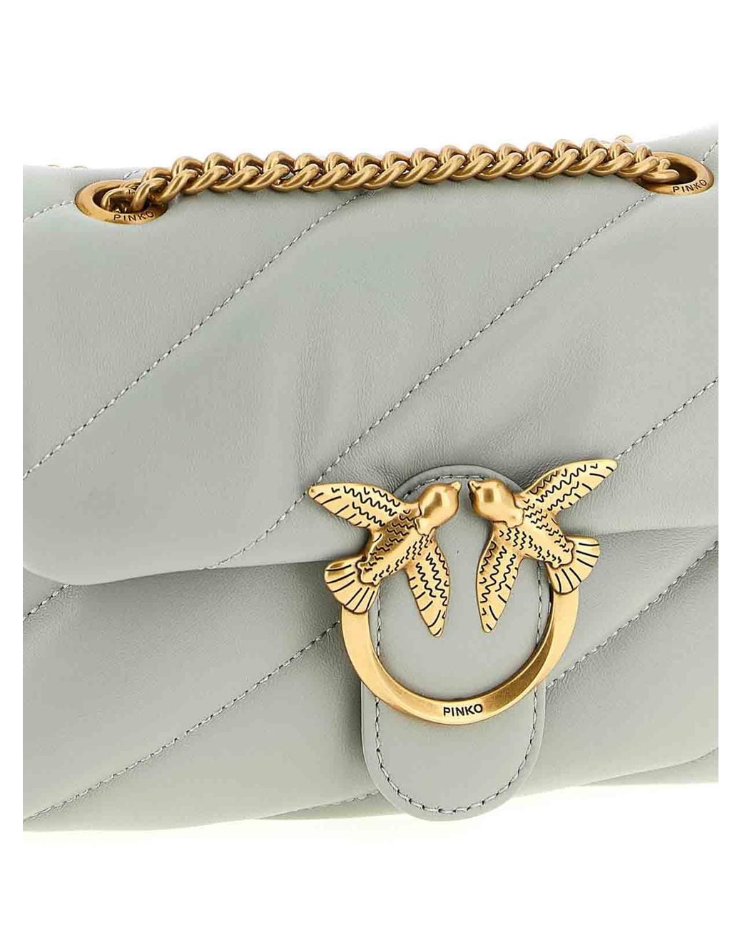 Pinko Gray Mini Love Puff Crossbody Bag