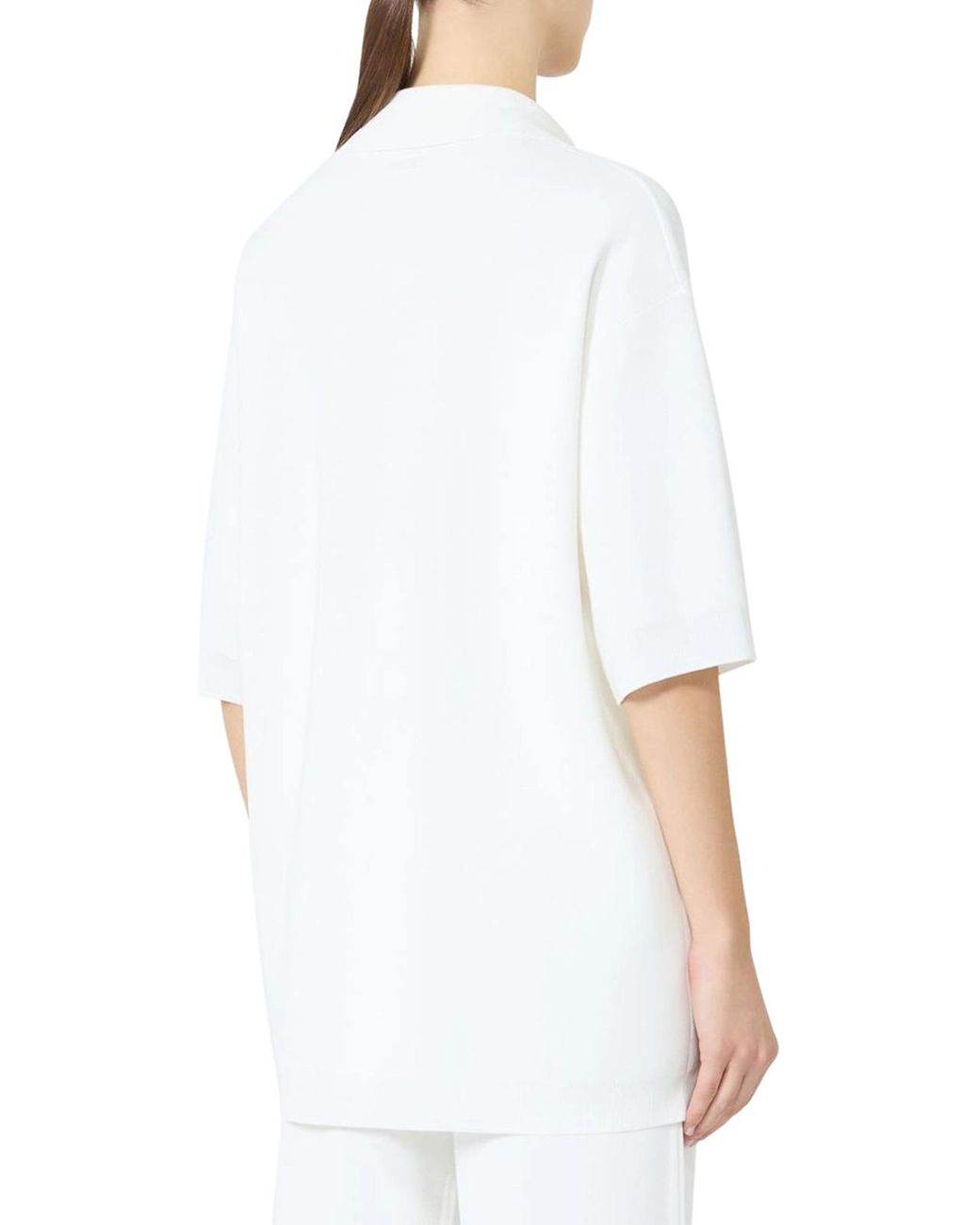 Max Mara White Long Viscose Crepe Sweater