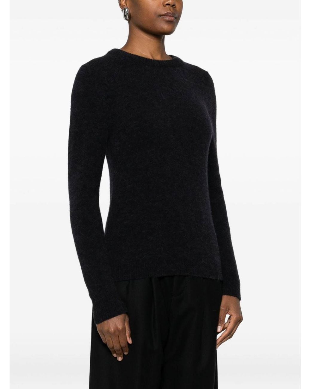 Susanne Bommer Black Wool Crewneck Sweater