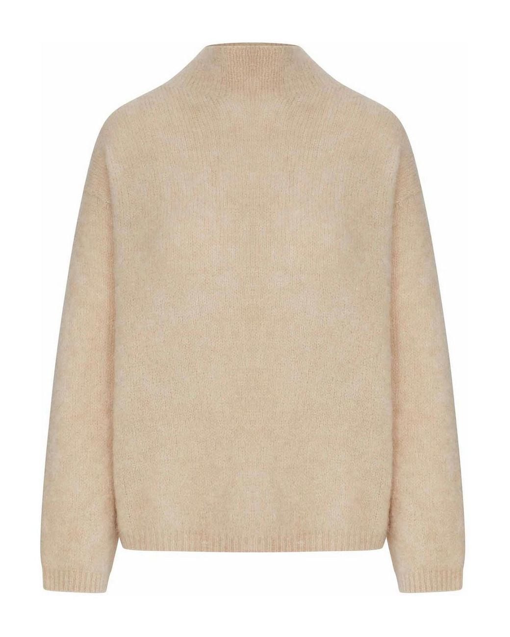 Forte_forte Natural Alpaca Blend Sweater With High Neck