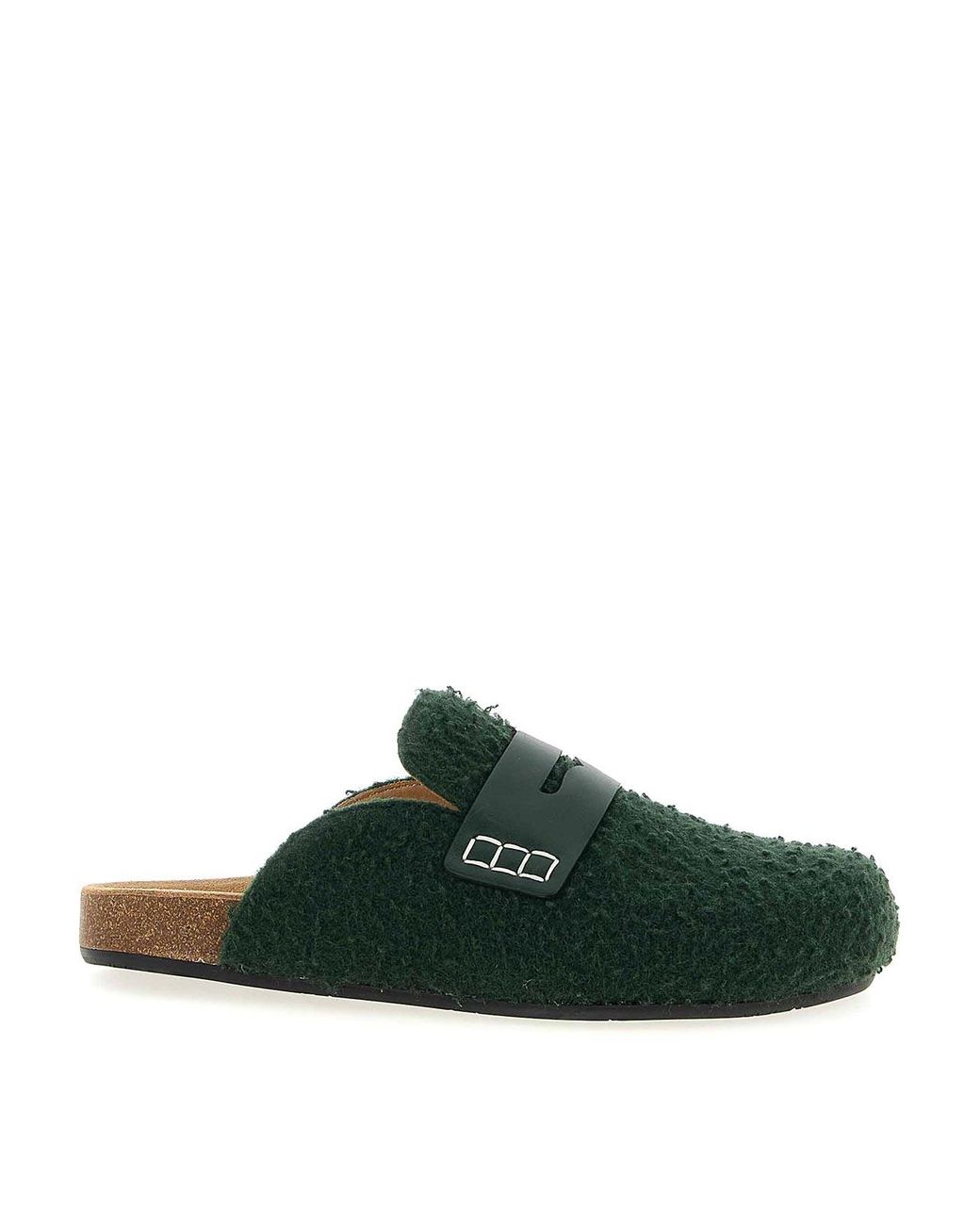 J.W. Anderson Green Felt Loafer Mules