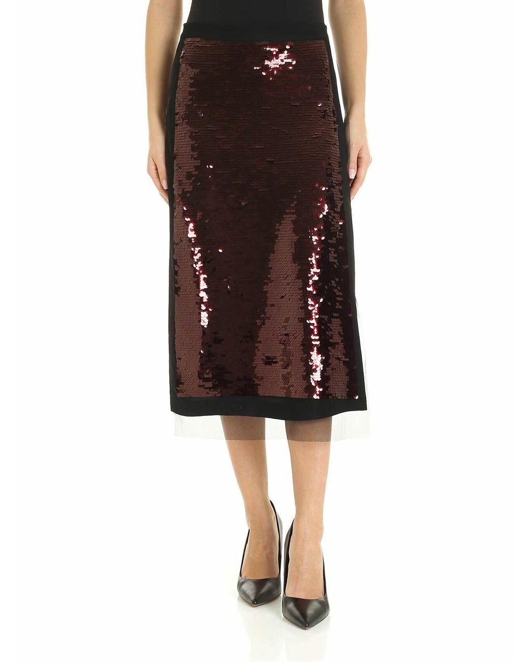 McQ Alexander McQueen Black Maxi-Sequins Skirt