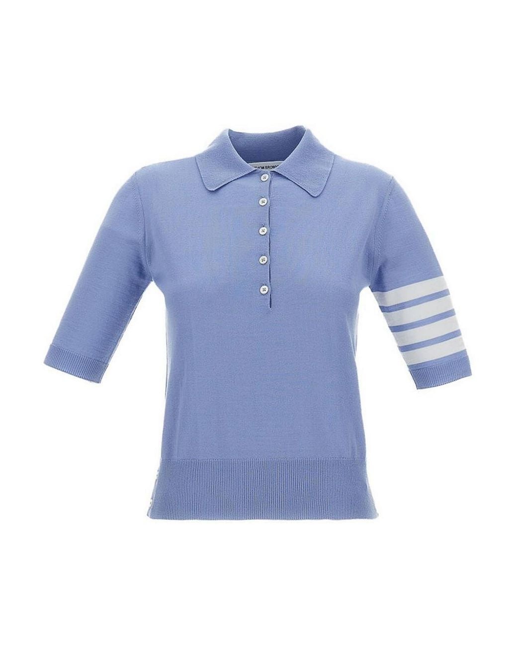 Thom Browne Blue Wool Polo Shirt