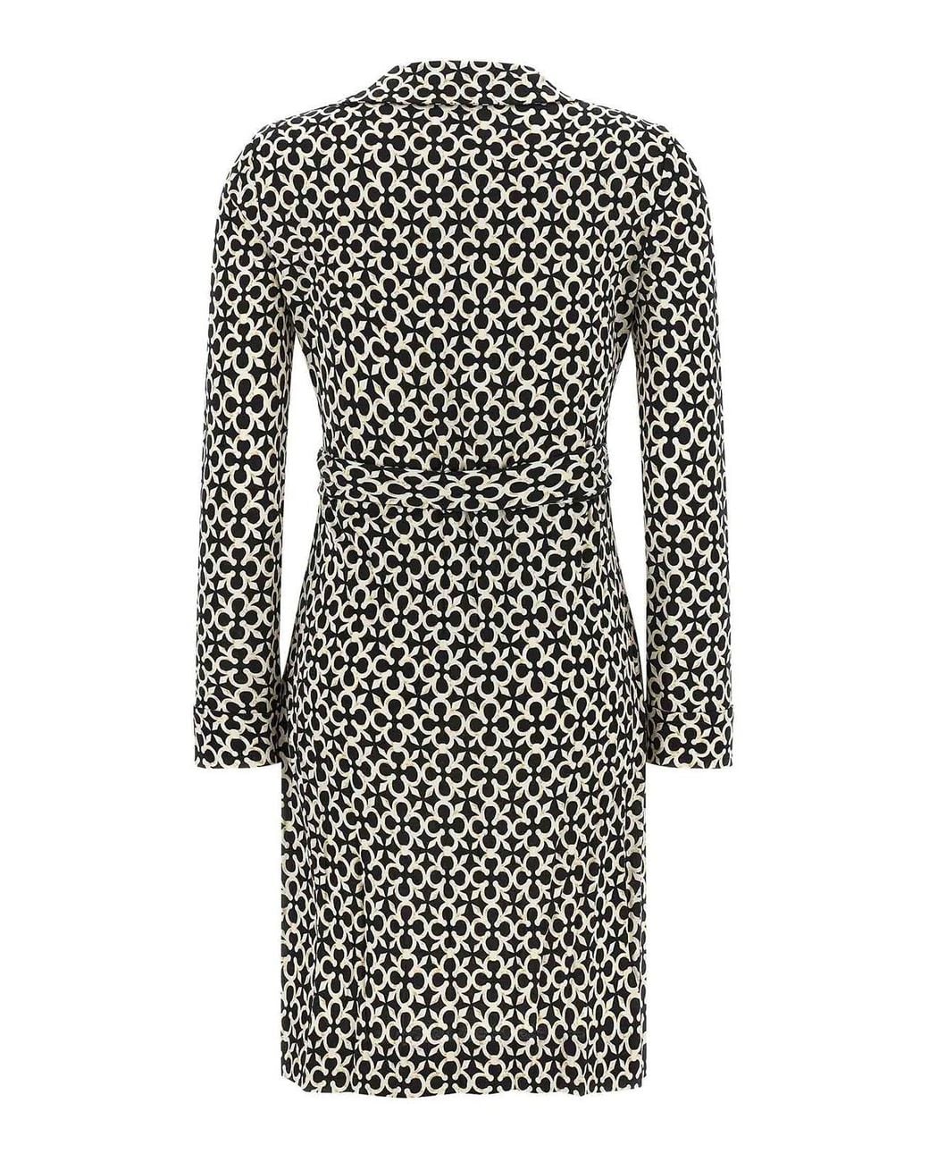 Diane von Furstenberg Black Jeanne Silk Dress
