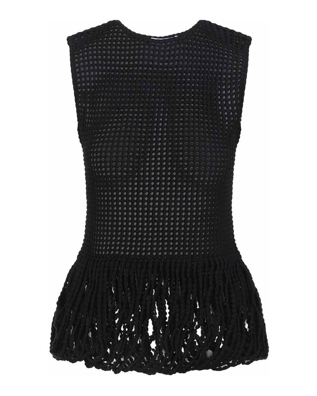 Alaïa Black Sleeveless Tops