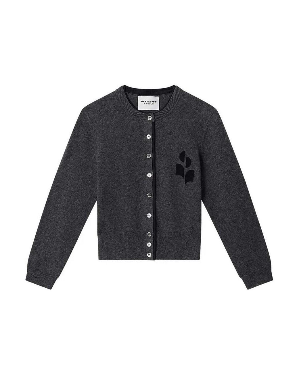 Isabel Marant Blue Lona Cotton-Wool Logo Cardigan