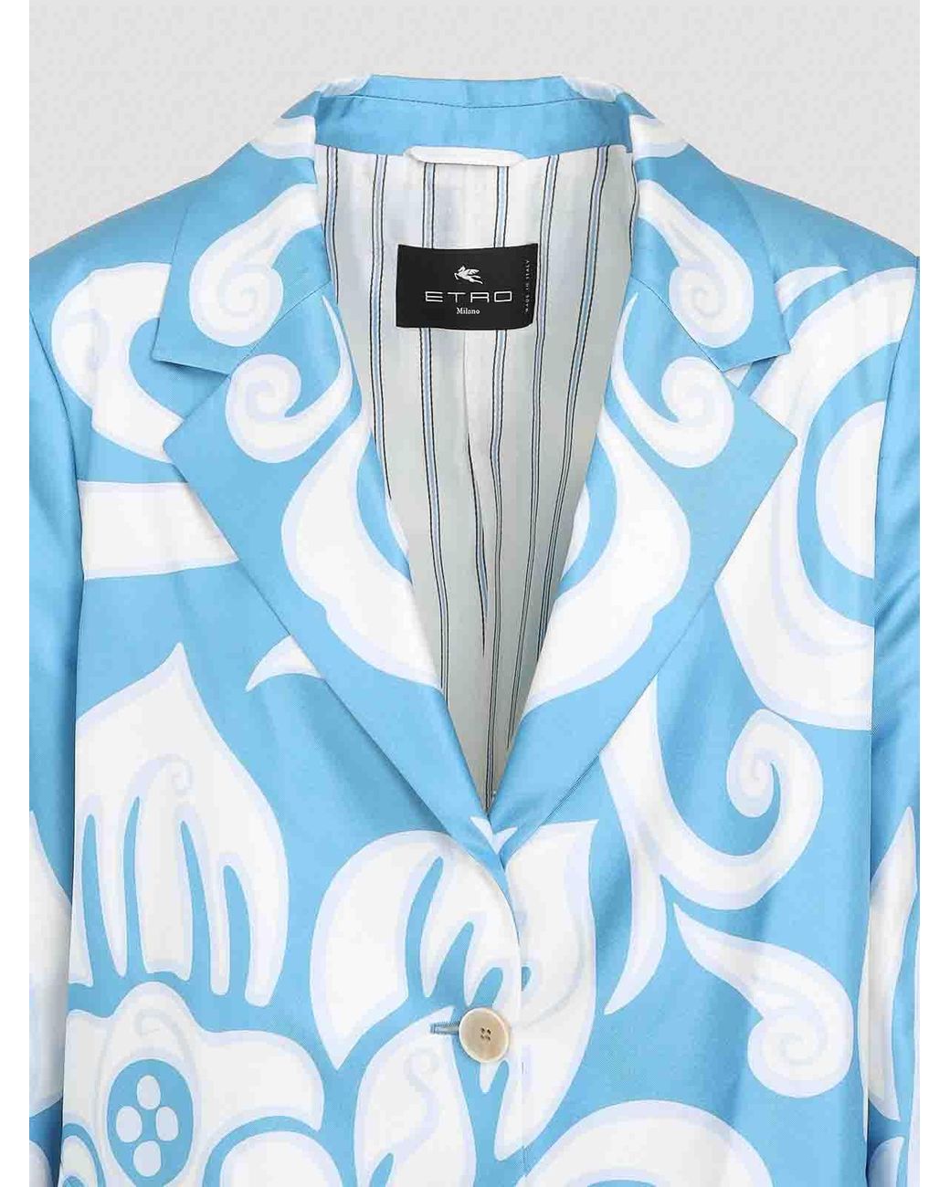 Etro Blue Printed Caban