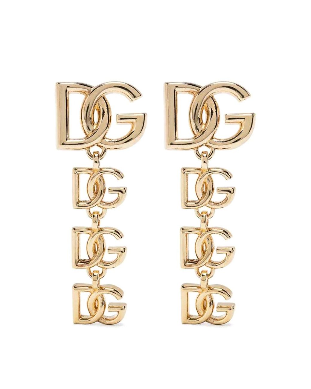 Dolce & Gabbana Metallic Dg Logo Long Earrings 925