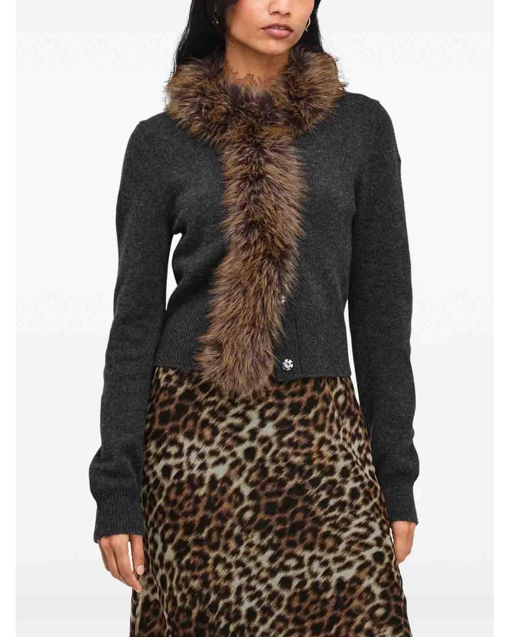 Marc Jacobs Black Faux Fur Lined Cardigan
