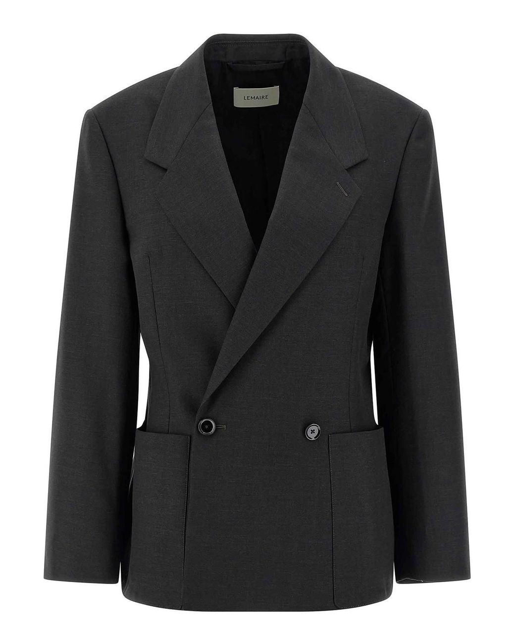 Lemaire Black Double-Breasted Tailored Blazer