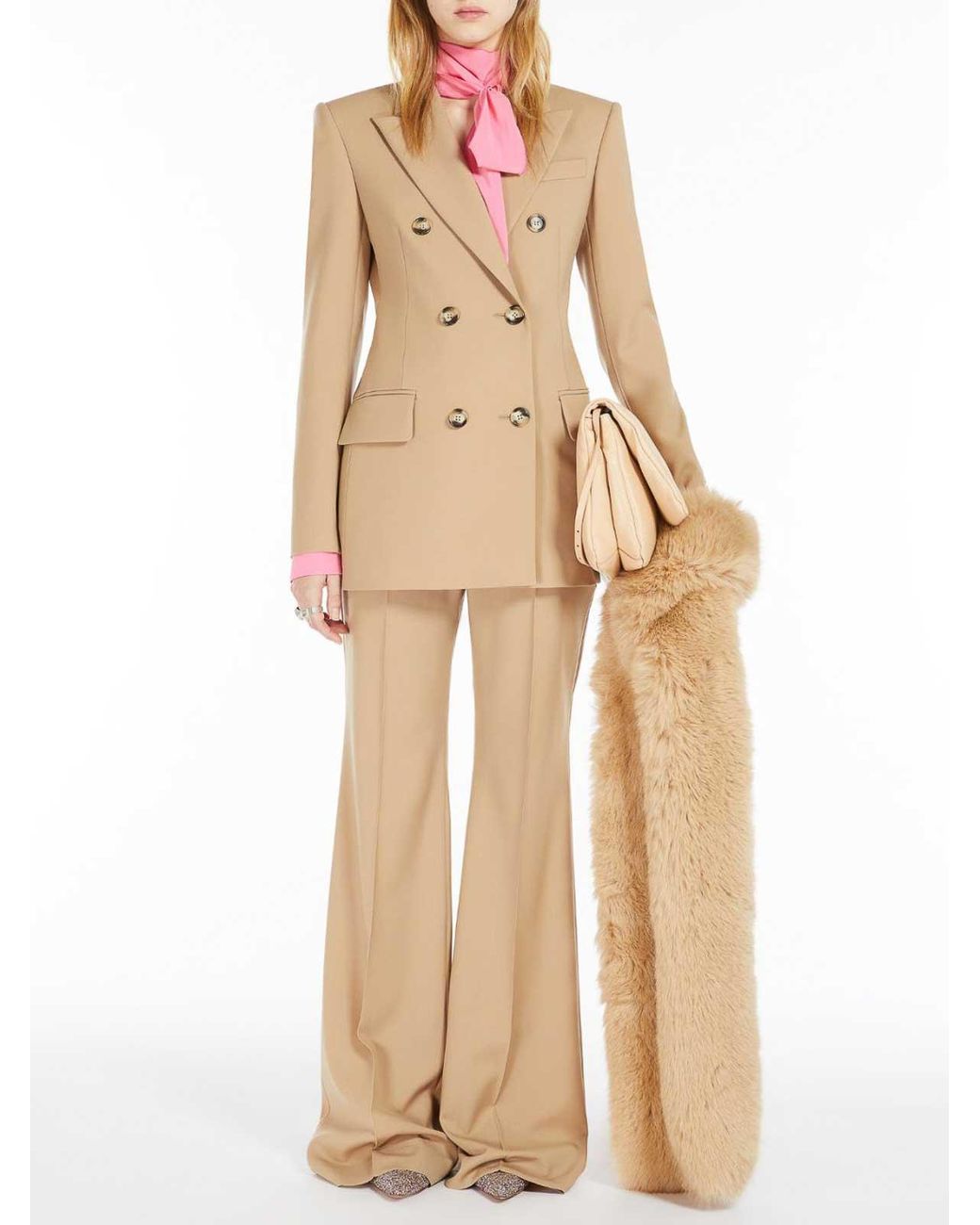 Sportmax Pink Silk Blouse With Sash