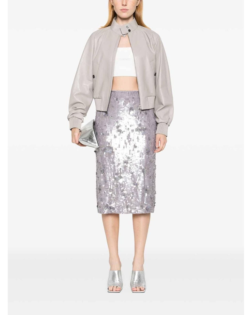 P.A.R.O.S.H. White Midi Skirts