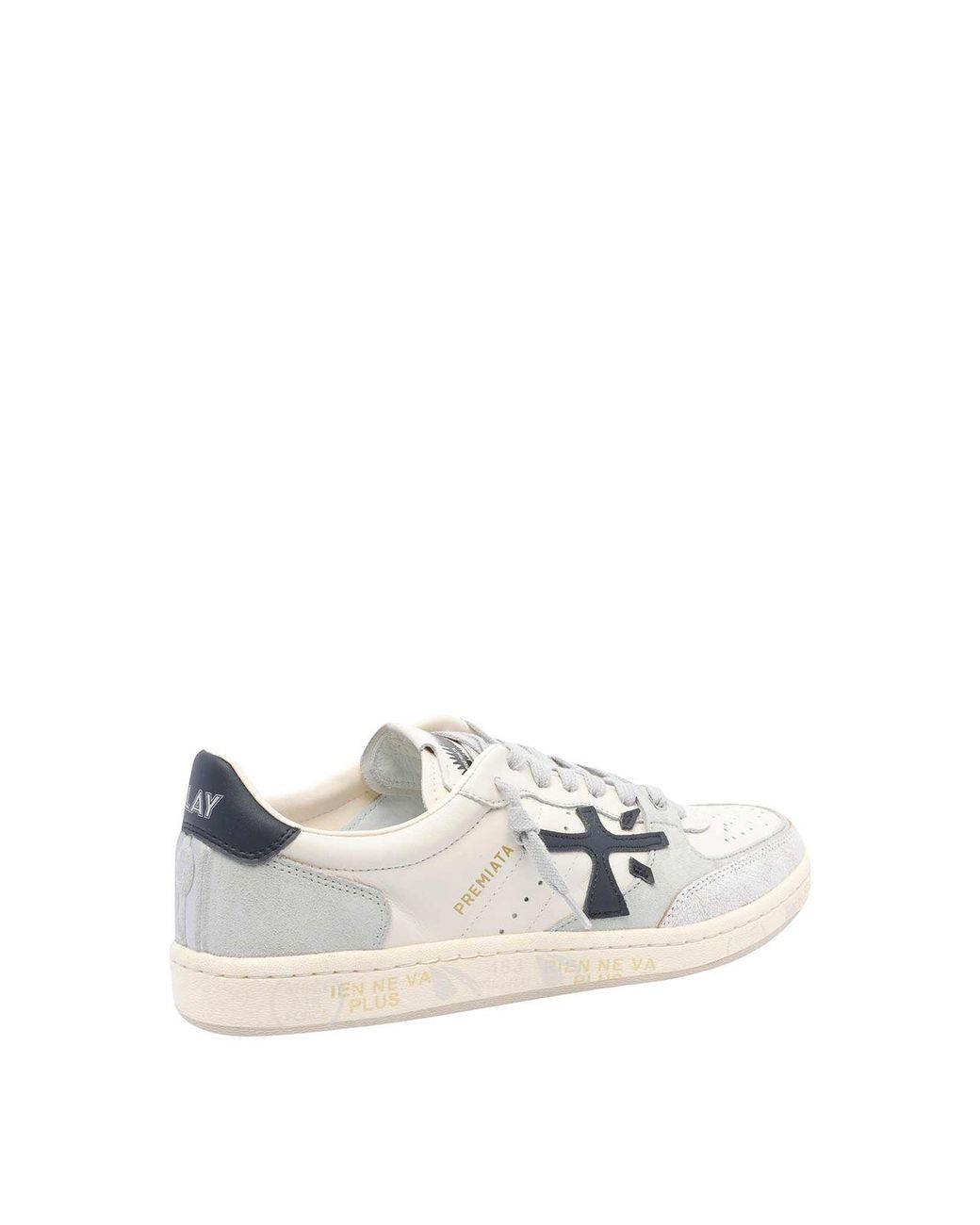 Premiata White Bskt Clay Leather Sneakers for men