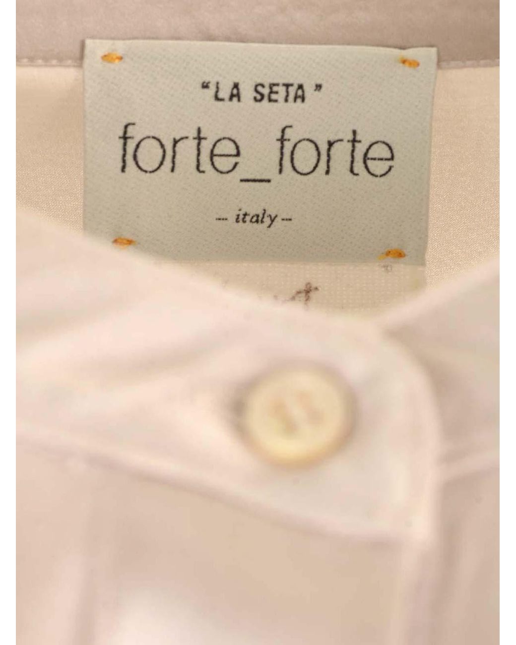 Forte_forte Natural Stretch Heavy Satin Silk Collar Shirt Perla