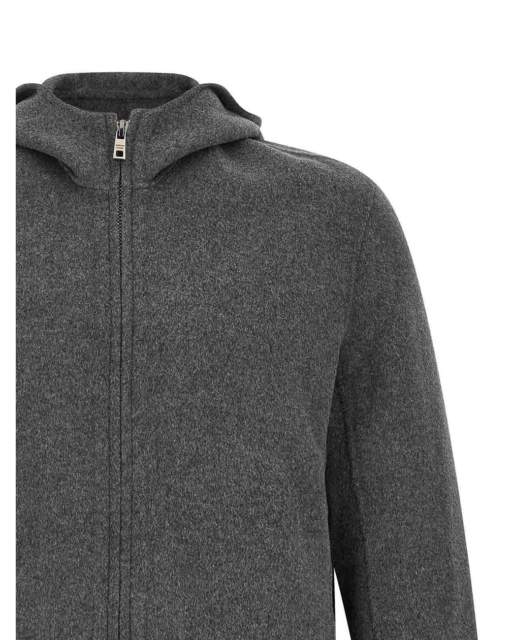 Giorgio Brato Gray Hooded Jacket for men