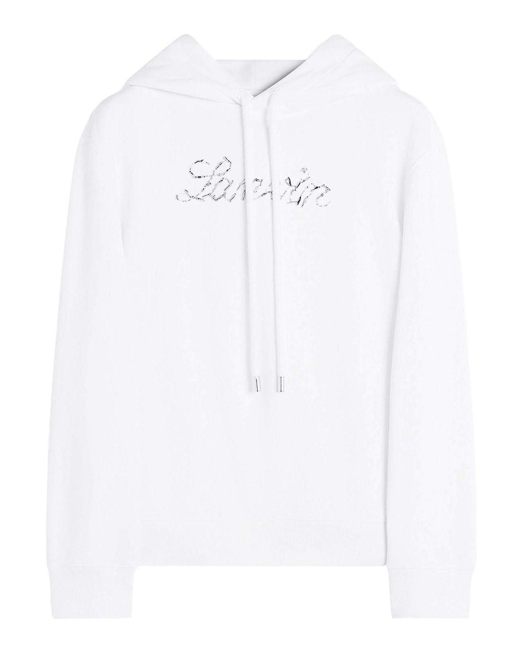 Lanvin White Hoodie Logo Manuscrit Brod