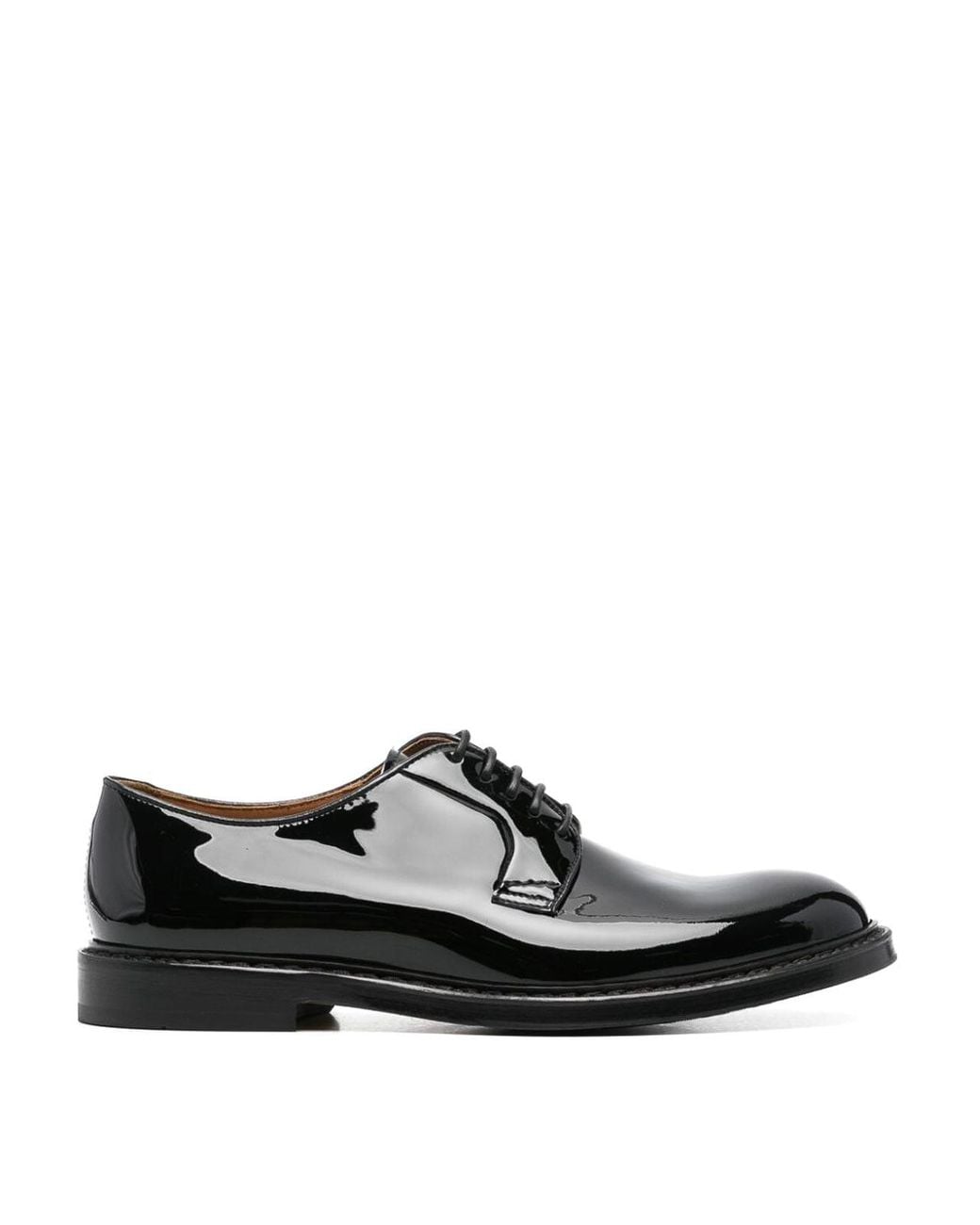 Doucal's Black Derby Lace Up Skin for men