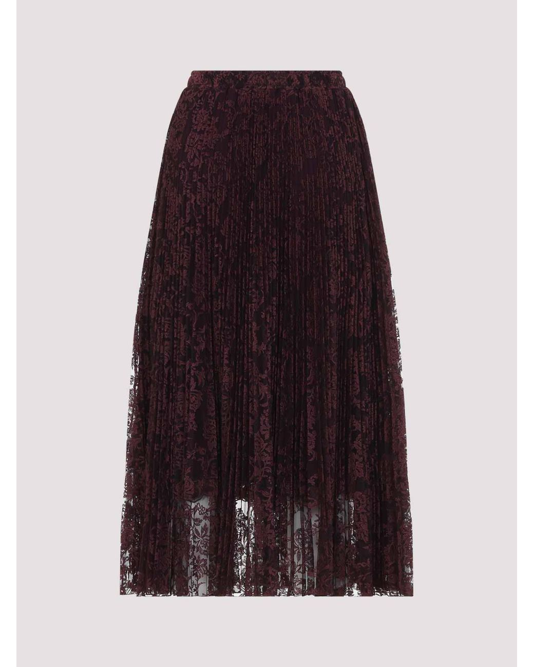Ermanno Scervino Purple Lace Midi Skirt