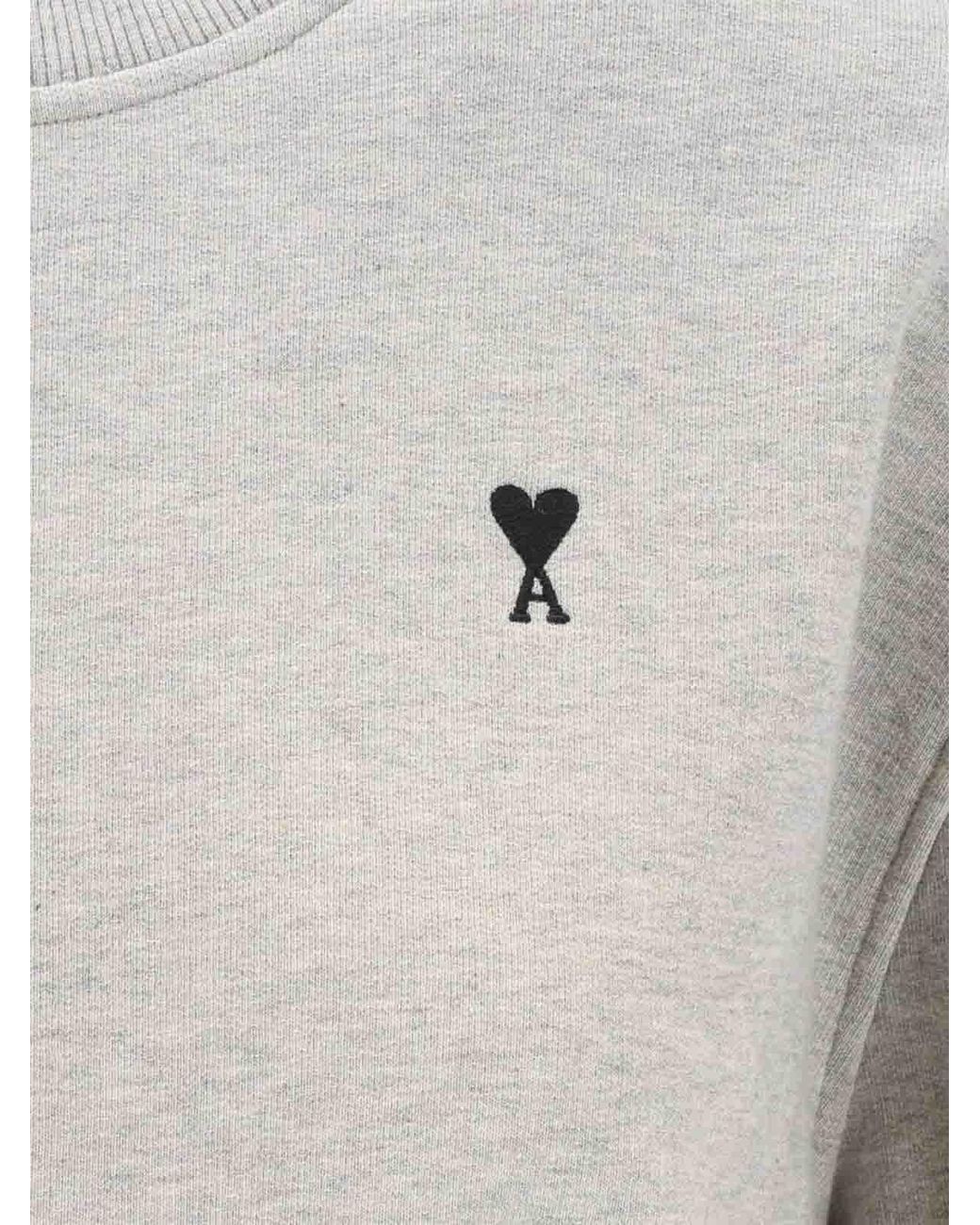 AMI White Crewneck Sweatshirt
