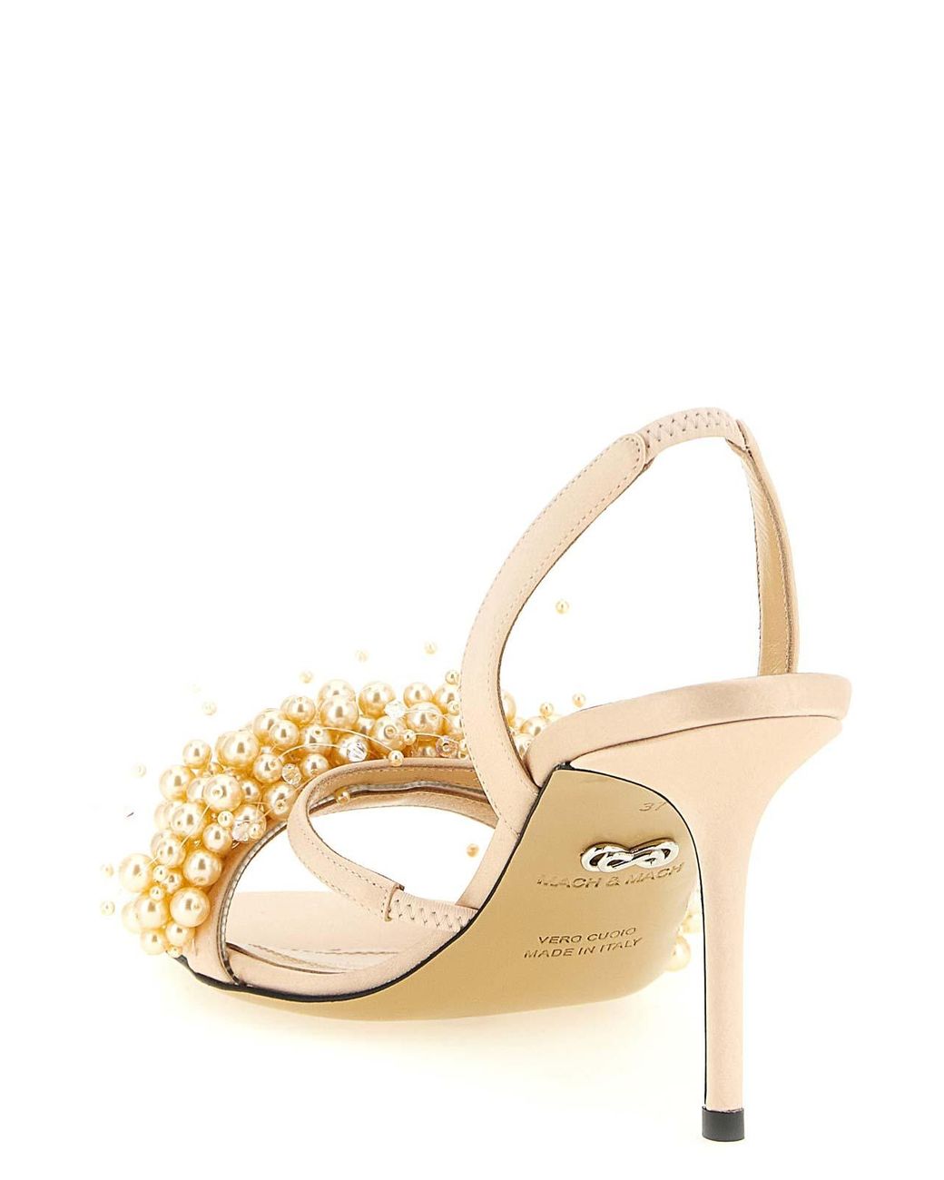 Mach & Mach Metallic 'Floating Pearl' Sandals