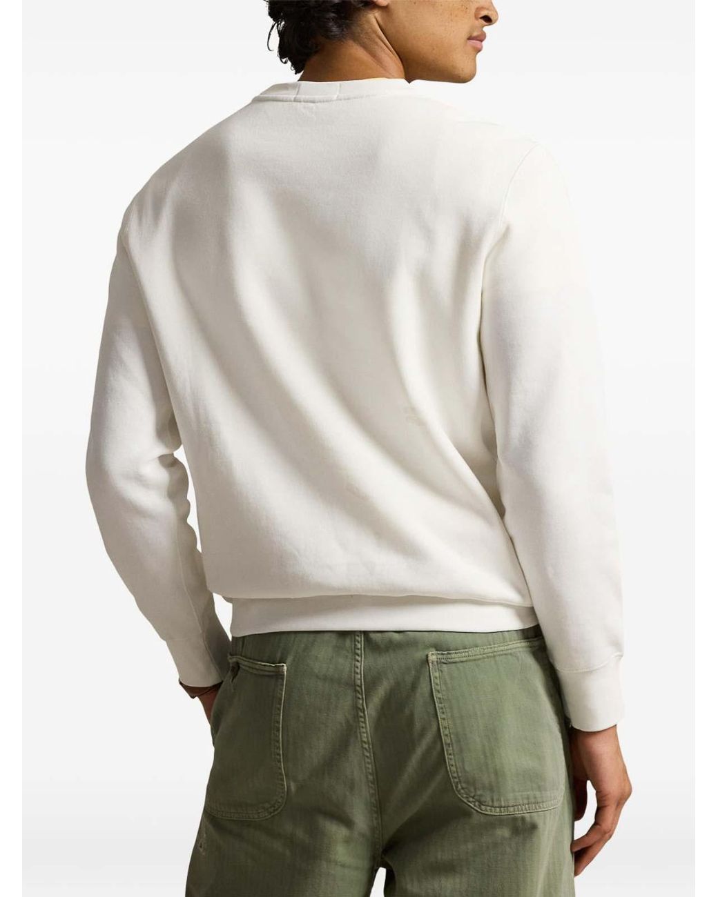 Polo Ralph Lauren White Crew-Neck Sweater With Long Sleeves for men