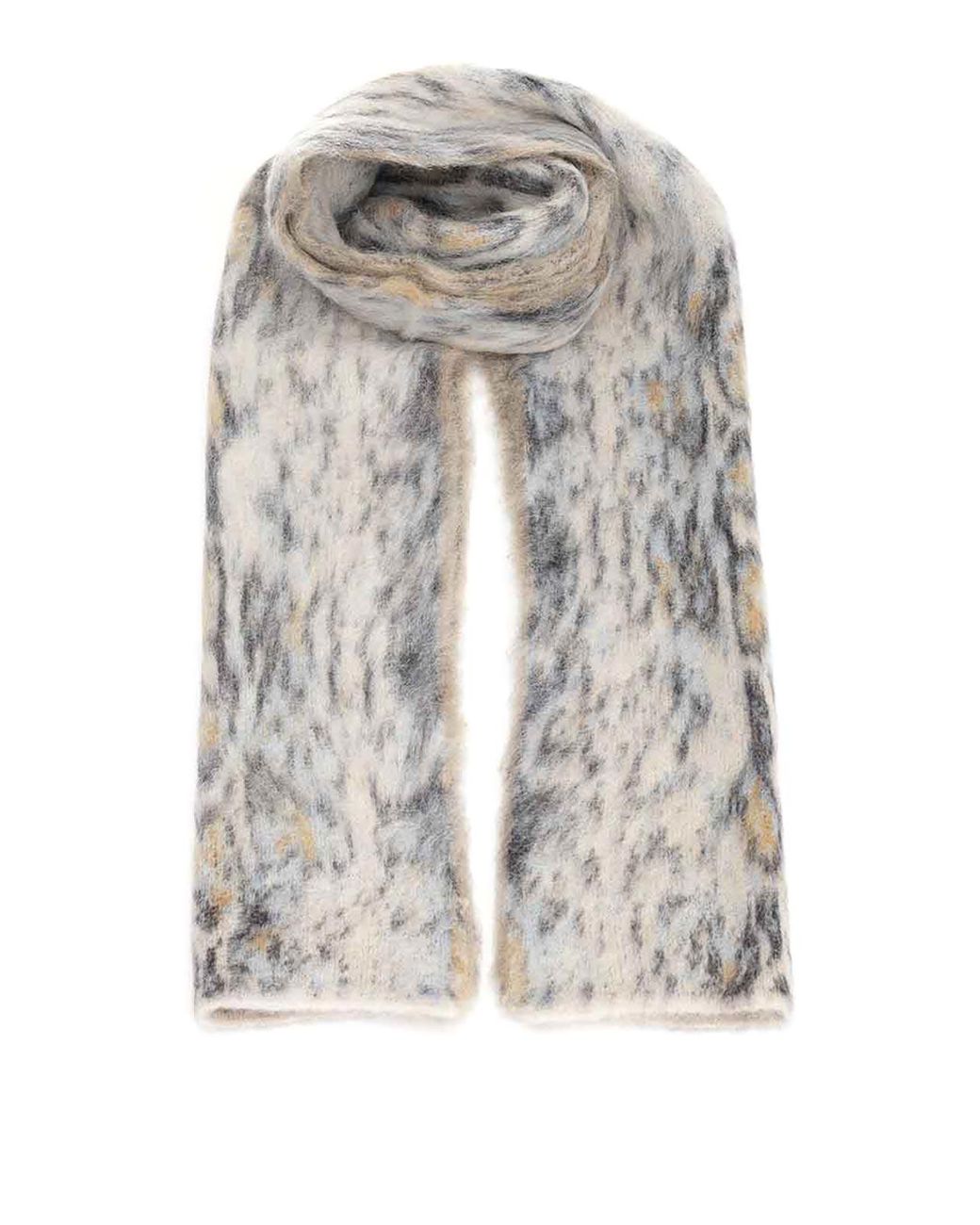 Forte_forte White Scarf With Plumes De Python Jacquard Motif