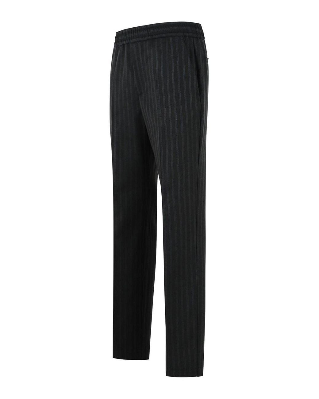 Versace Black Jacquard Wool Pants for men