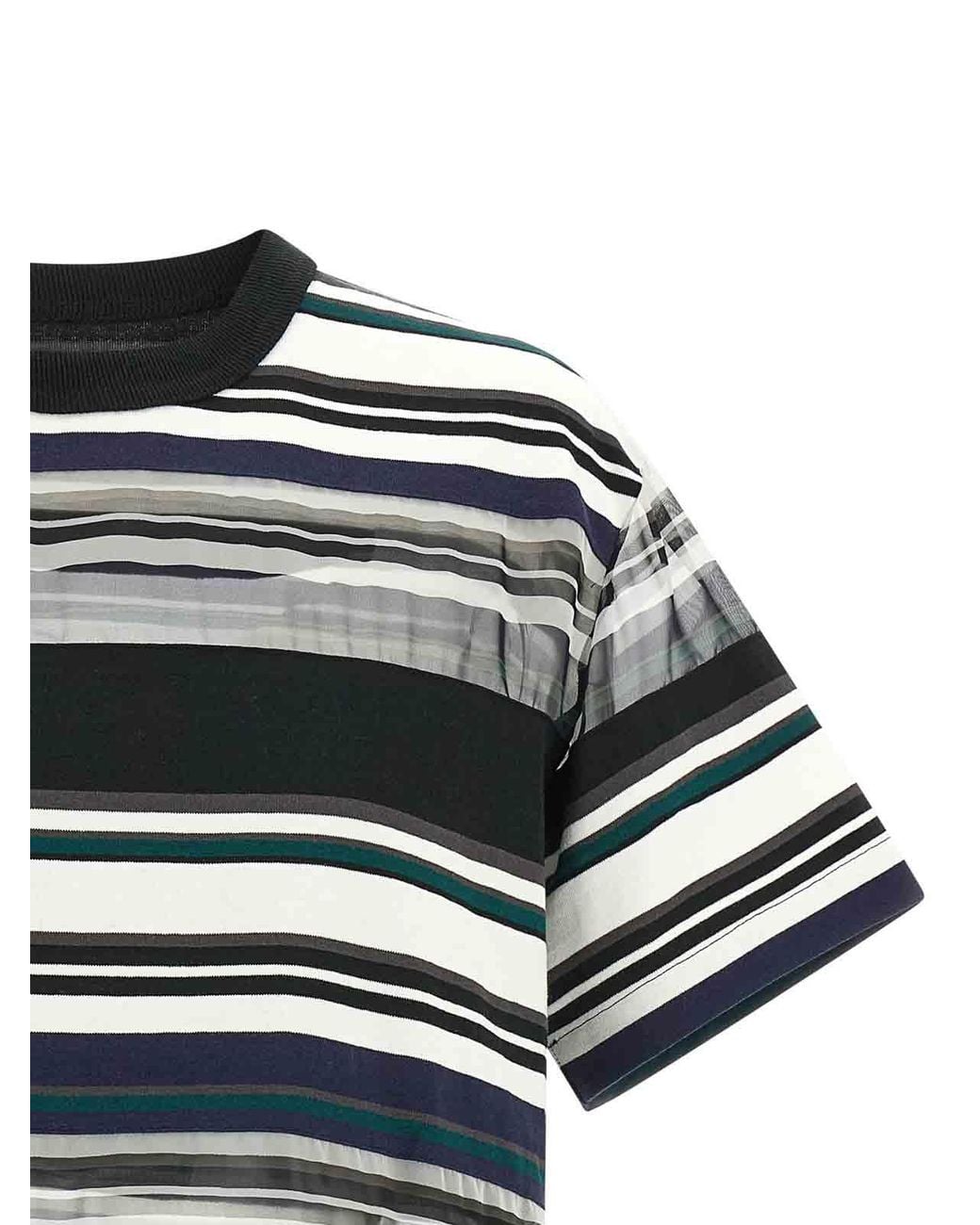 Sacai Black Organza Insert T-Shirt