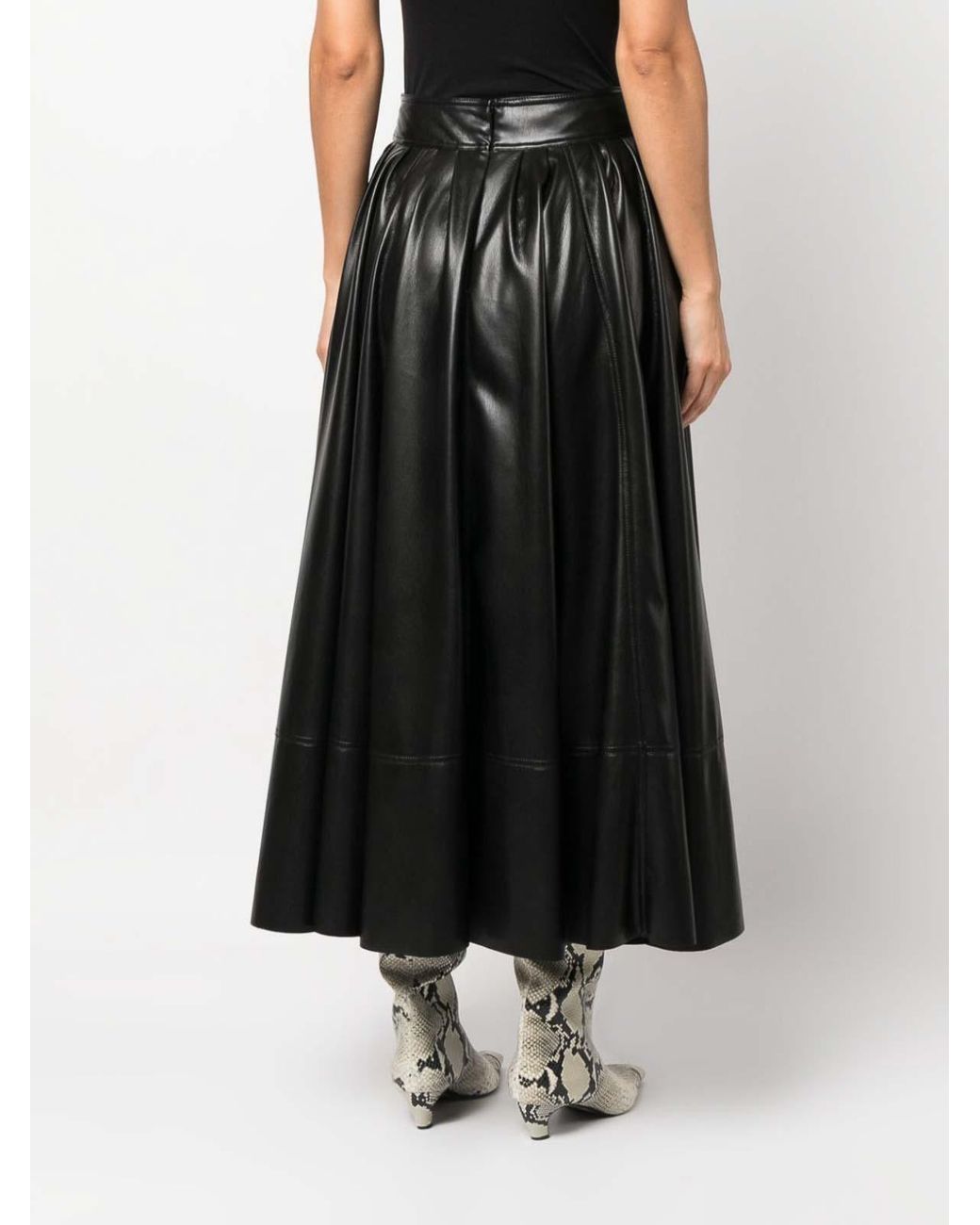 Philosophy Di Lorenzo Serafini Black Pleated Maxi Skirt With High-Quality Polyester Fabric And Design