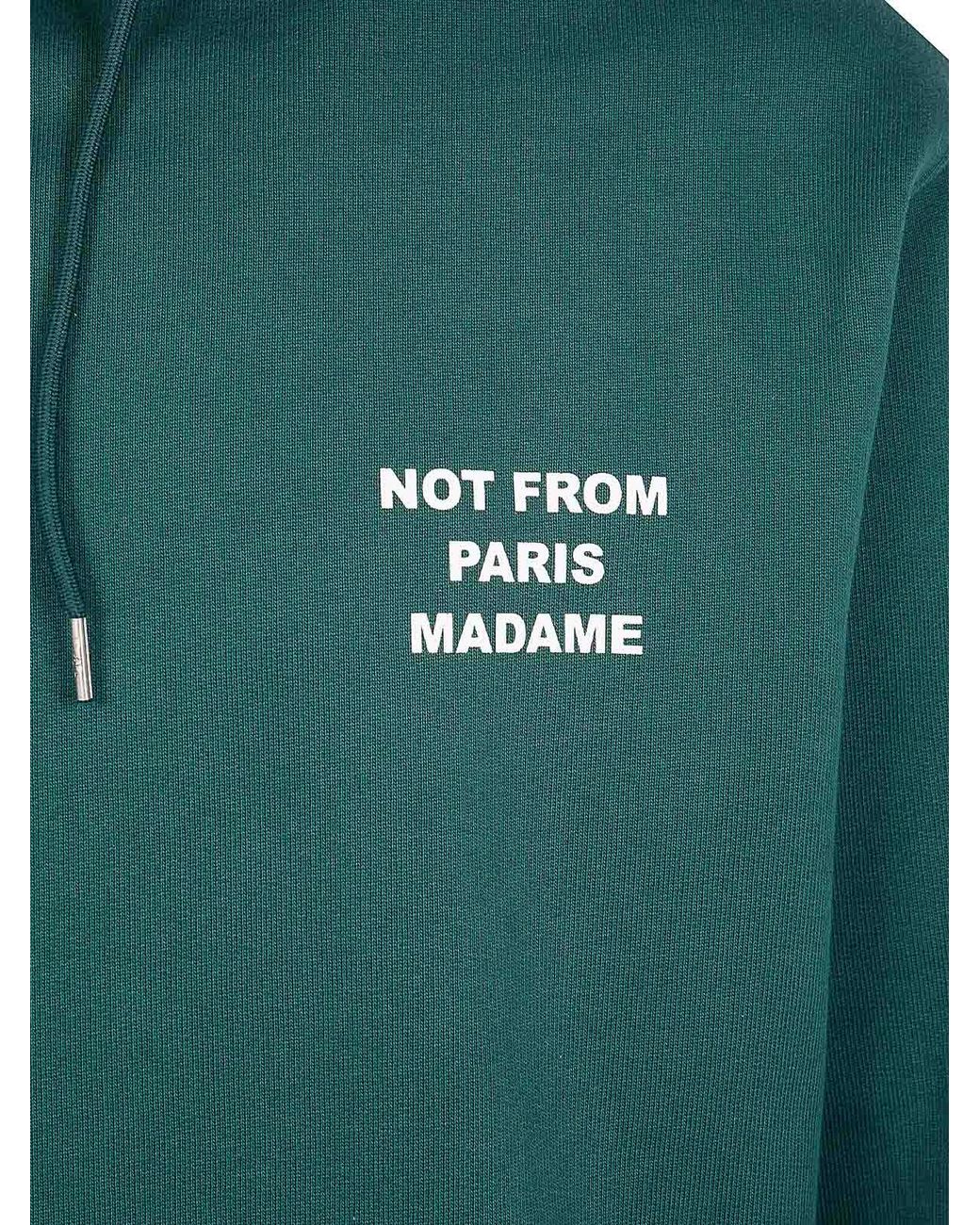 Drole de Monsieur Green Bold Slogan Hoodie for men