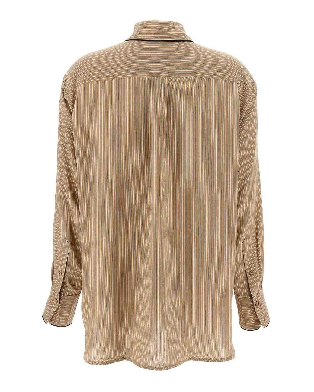 Victoria Beckham Natural Piping Detail Pyjama Shirt