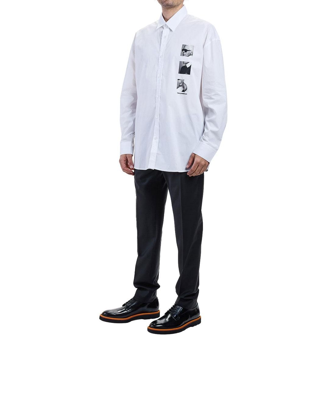 Karl Lagerfeld White Photo Karl Shirt for men