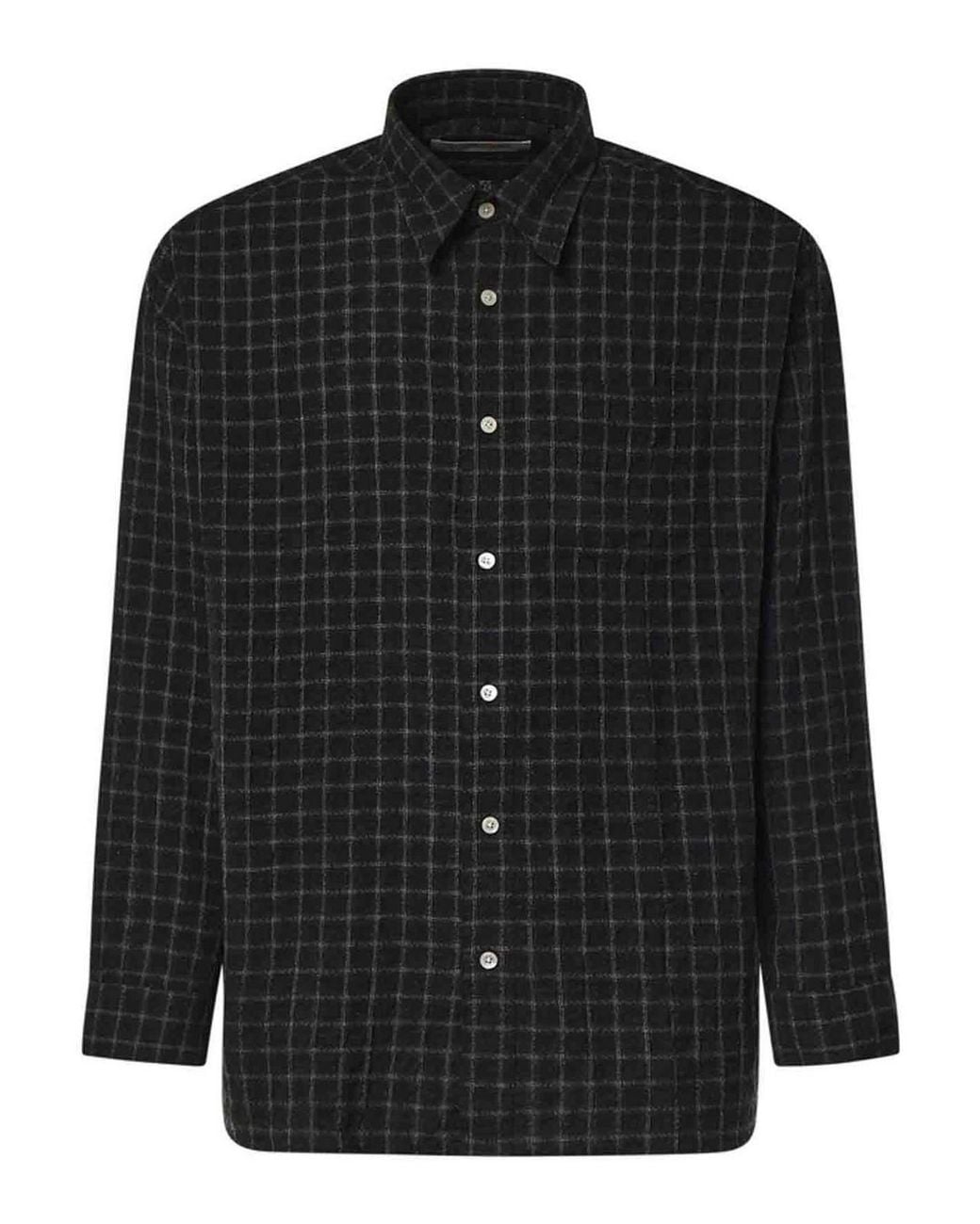 sunflower Black Stable Check Cotton Blend Shirt for men