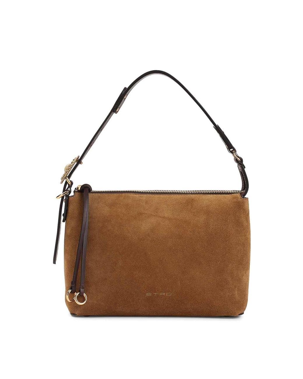 Etro Brown Hobo Suede Shoulder Bag