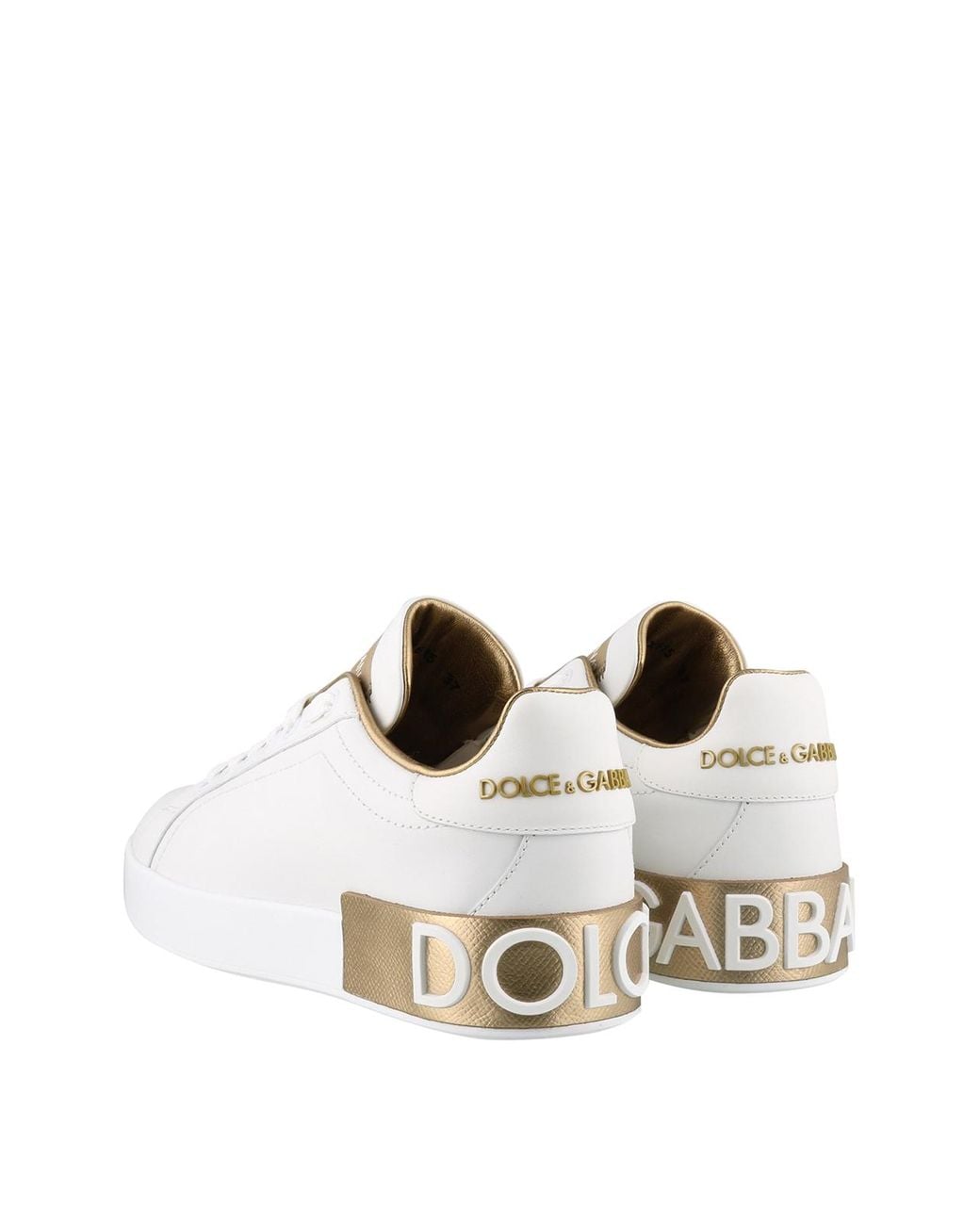 Dolce & Gabbana White Dolce & Gabbana Calf Leather 'Portofino' Sneakers