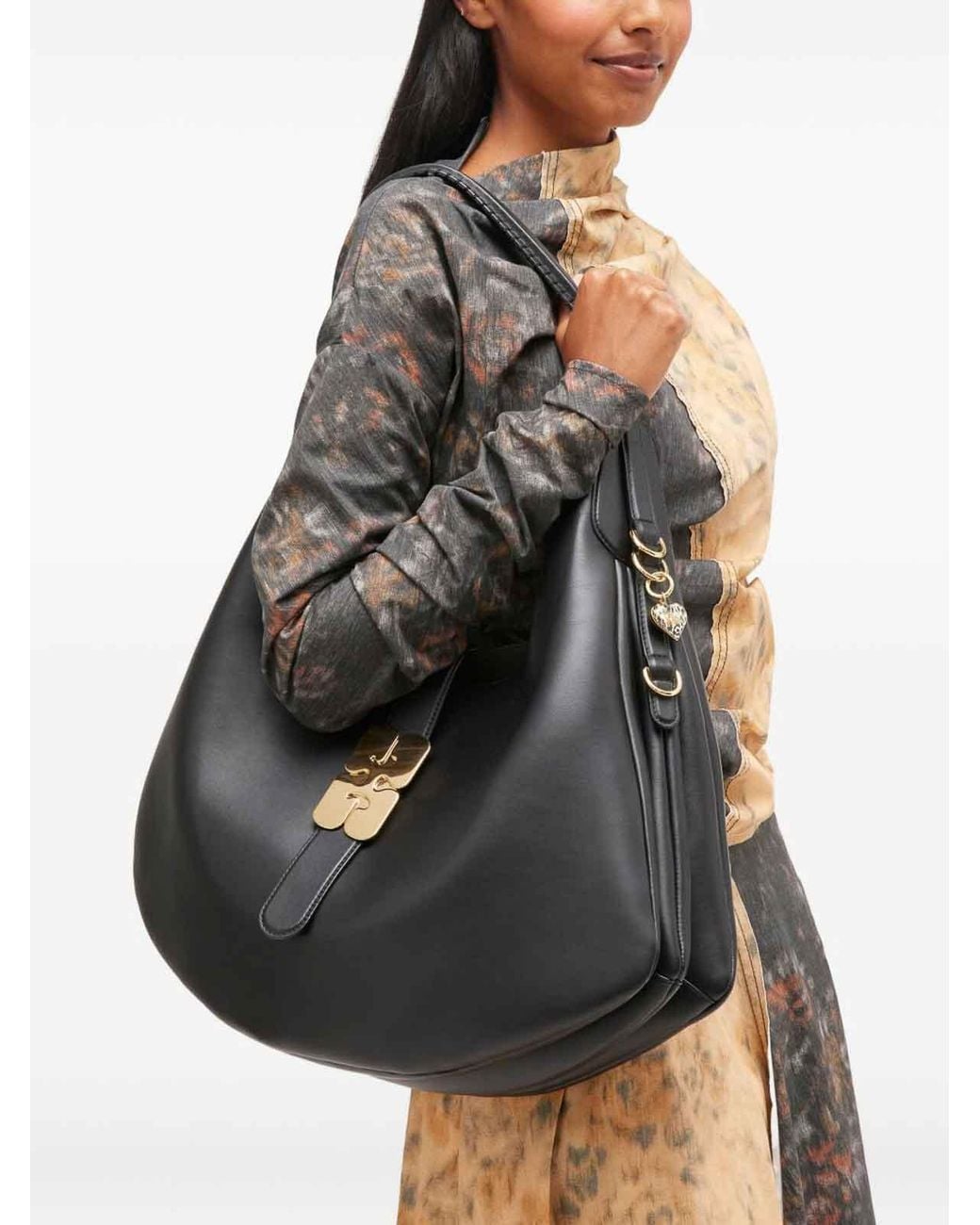 Ganni Black Kat Large Shoulder Bag
