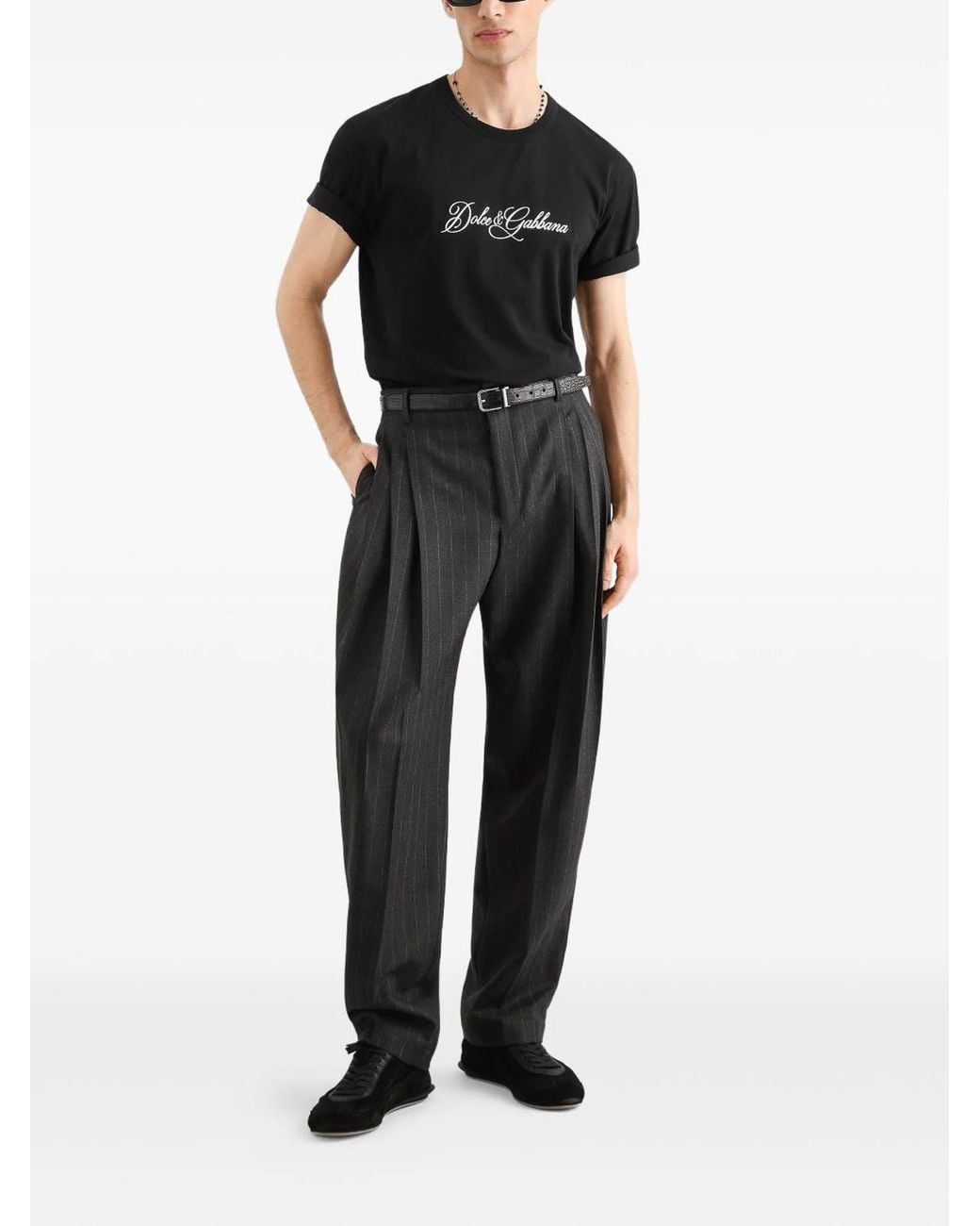 Dolce & Gabbana Black Cotton T-Shirt for men