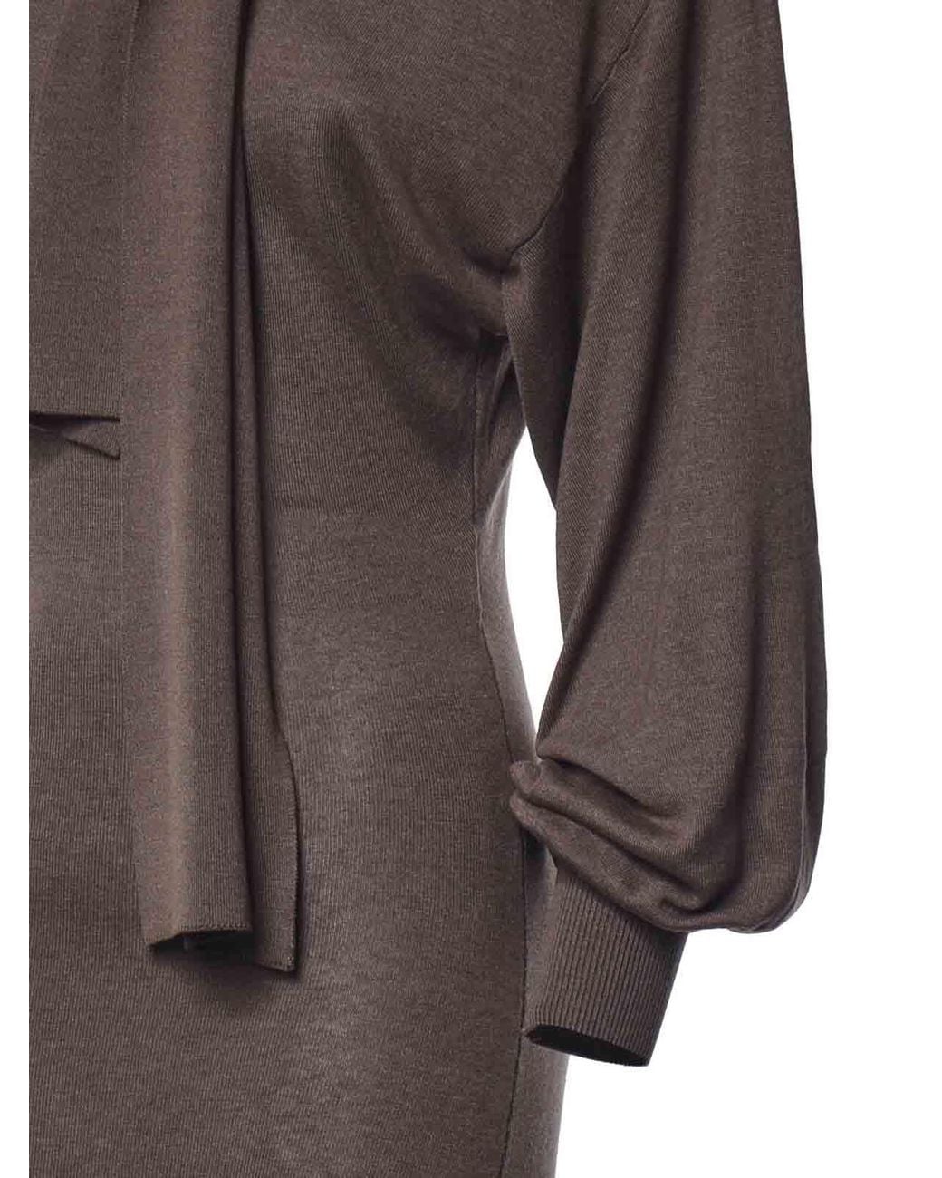 Jacquemus Brown La Robe Maille Losange Silk-Blend Dress