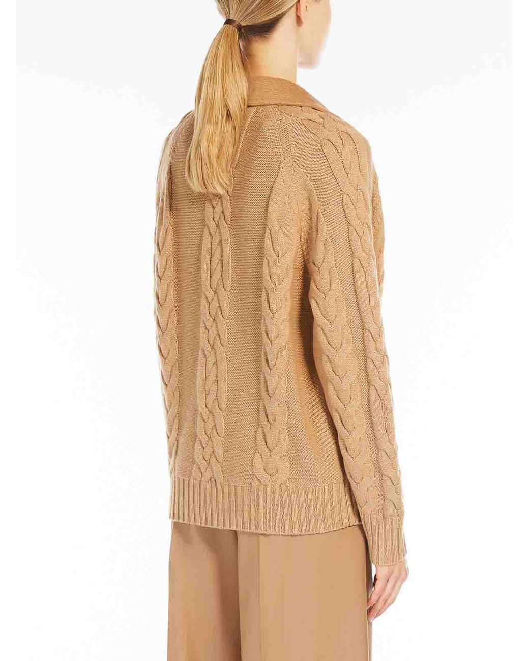Max Mara Brown Micio Wool And Cashmere Pea Coat