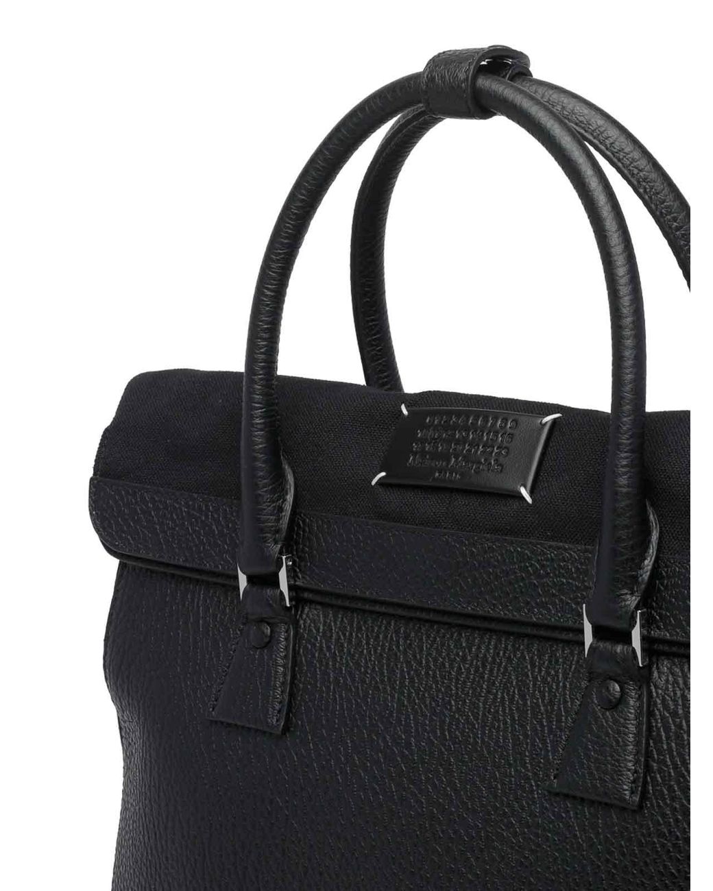 Maison Margiela Black Logo Backpack for men