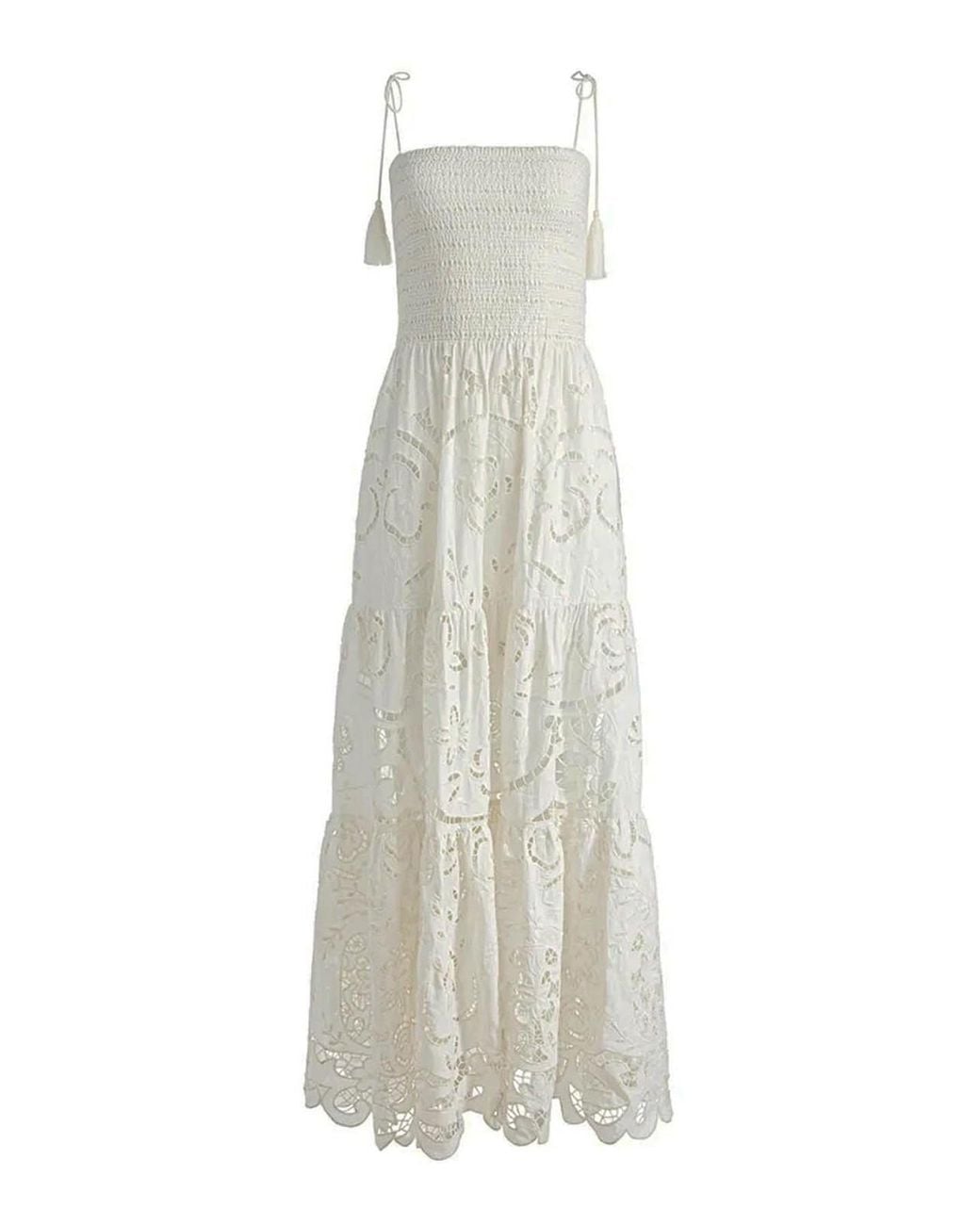 Alice + Olivia White Long Dress