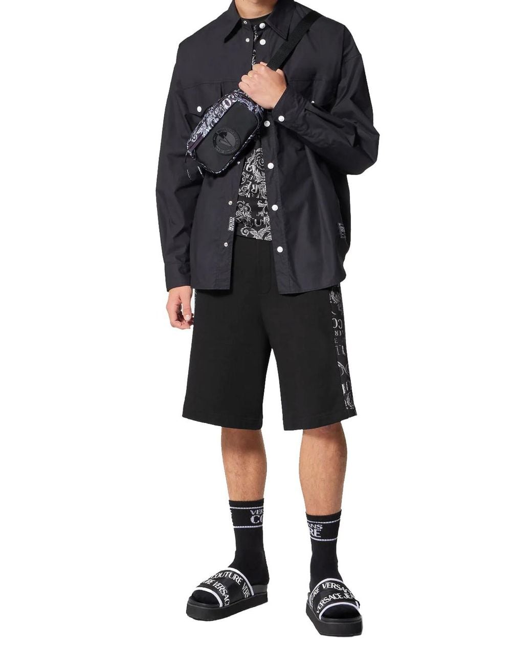Versace Jeans Couture Black Bermuda for men