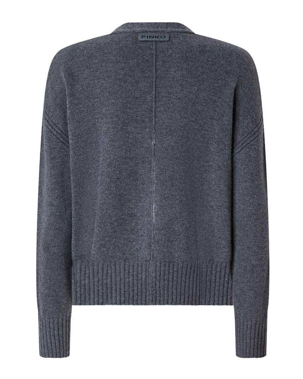 Pinko Blue Vienna Wool Cardigan With Buttons By