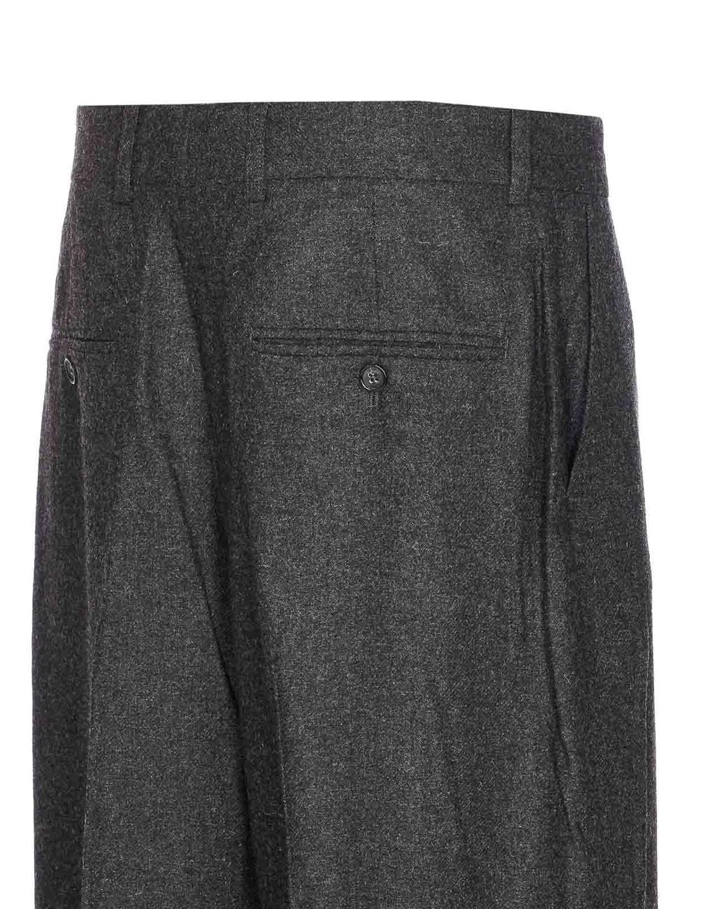 Totême Gray Wide Flannel Pants