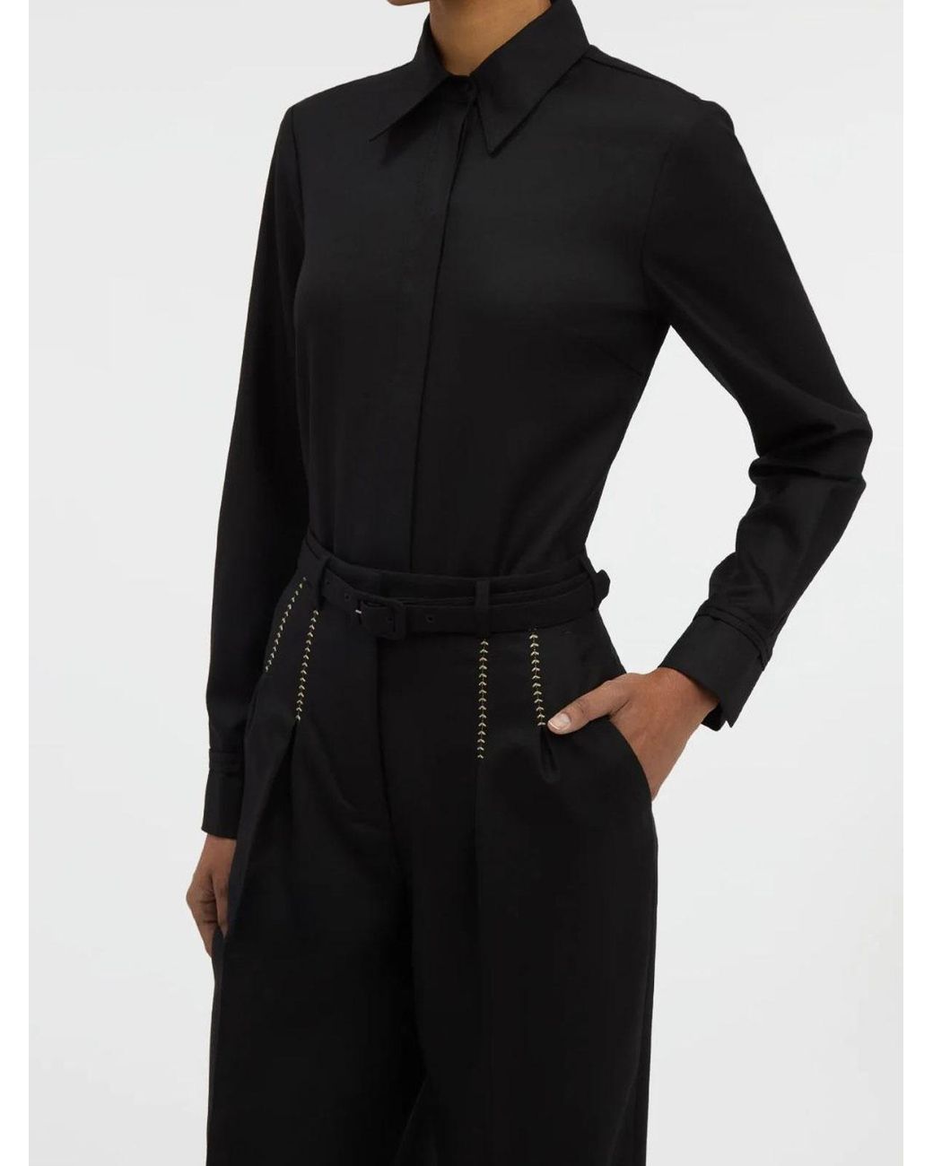Gabriela Hearst Black Vargas Wide-Leg Pant